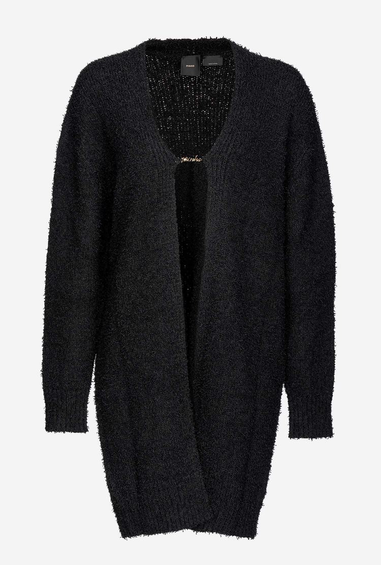 Women's Pinko Logo Hook Cardigan Black | Australia-45629089