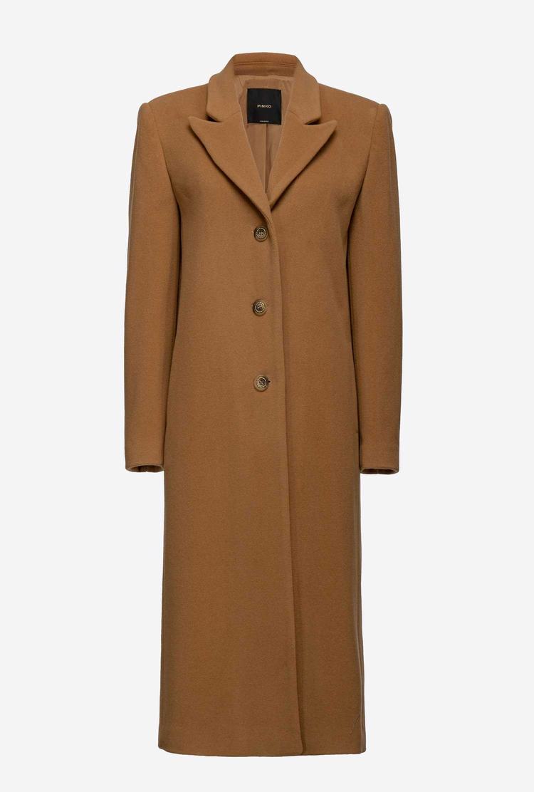 Women's Pinko Long Fabric Coats Brown | Australia-34675199