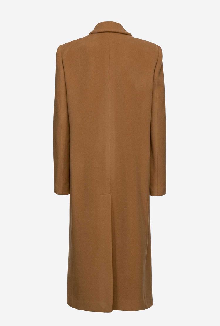 Women's Pinko Long Fabric Coats Brown | Australia-34675199