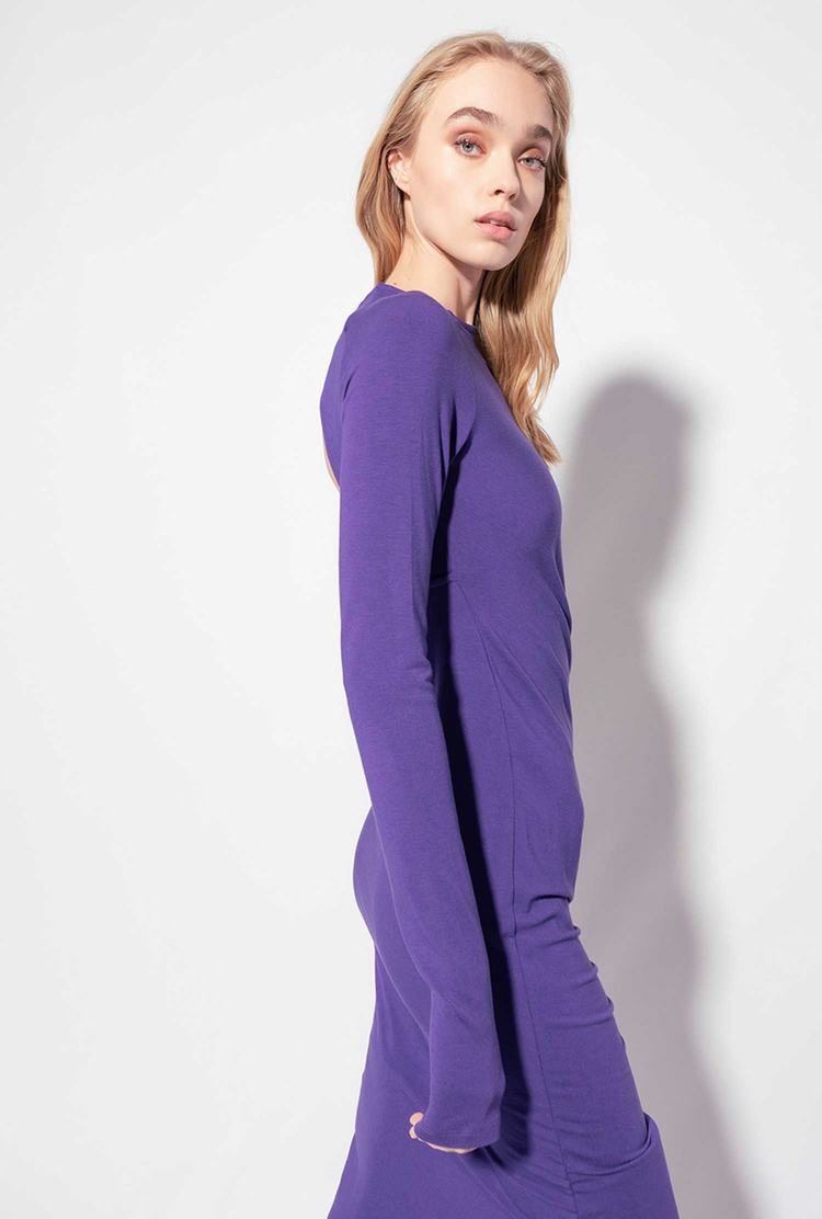 Women's Pinko Long Knit Dress Purple | Australia-97582409