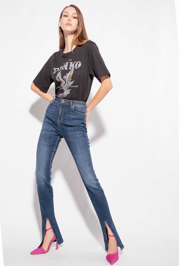 Women's Pinko Long Live T Shirts Black | Australia-60345199