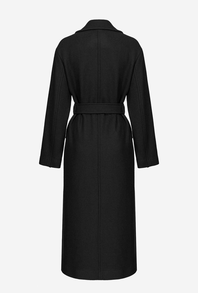 Women's Pinko Long Wraparound Coats Black | Australia-51946729