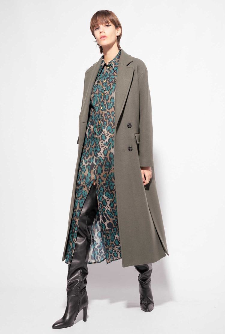 Women's Pinko Long Wraparound Coats Dark Green | Australia-42538099