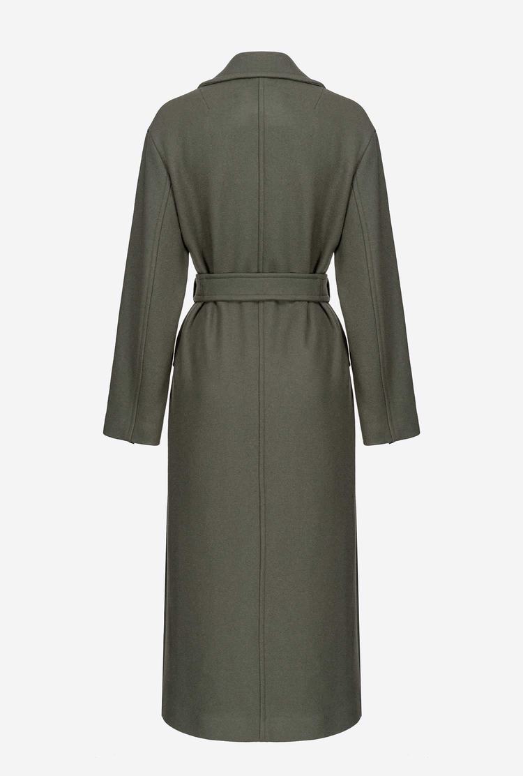 Women's Pinko Long Wraparound Coats Dark Green | Australia-42538099