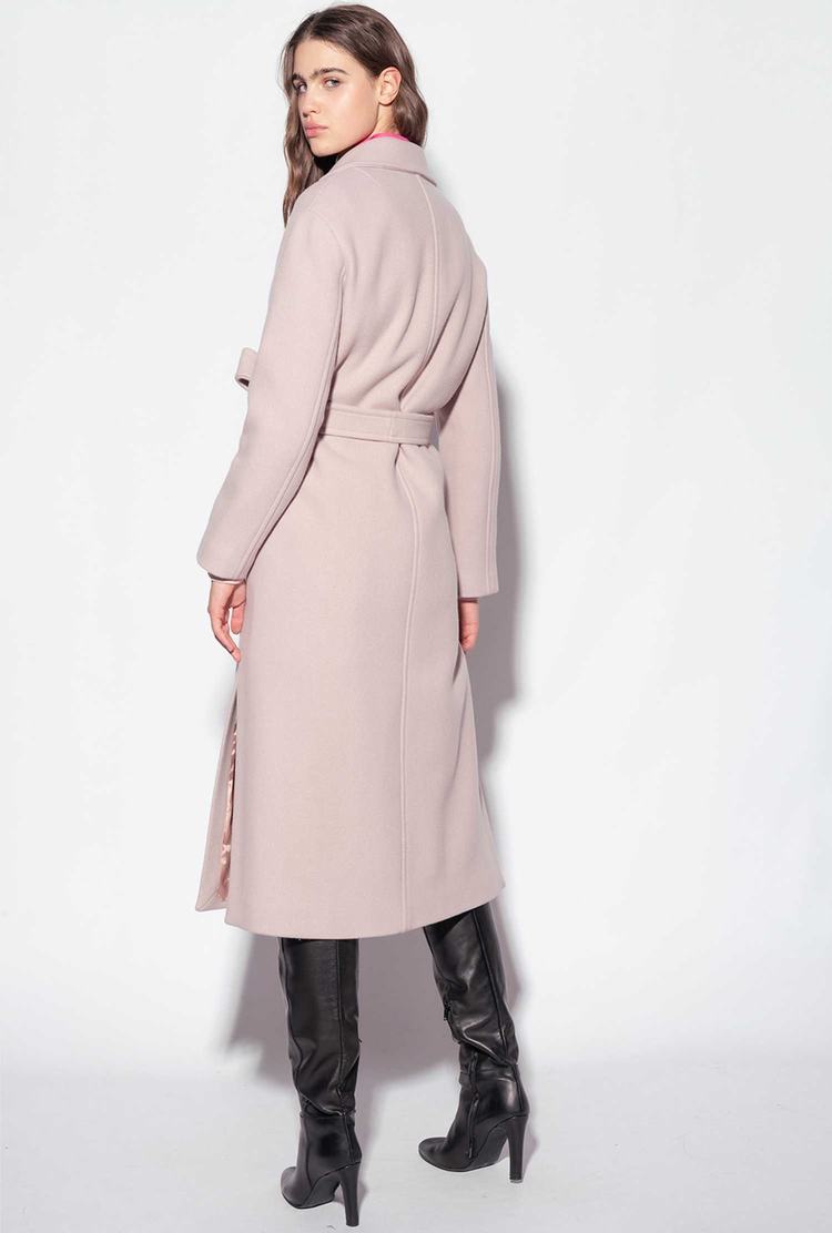 Women's Pinko Long Wraparound Coats Pink | Australia-30489619