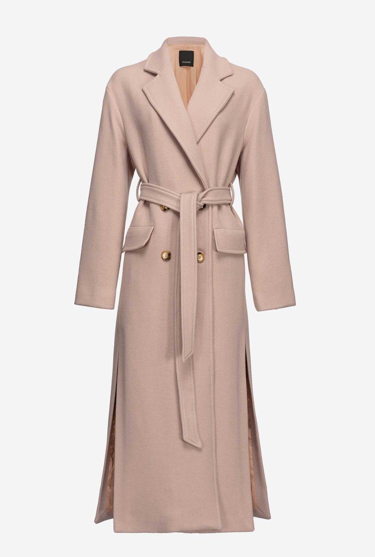 Women's Pinko Long Wraparound Coats Pink | Australia-30489619