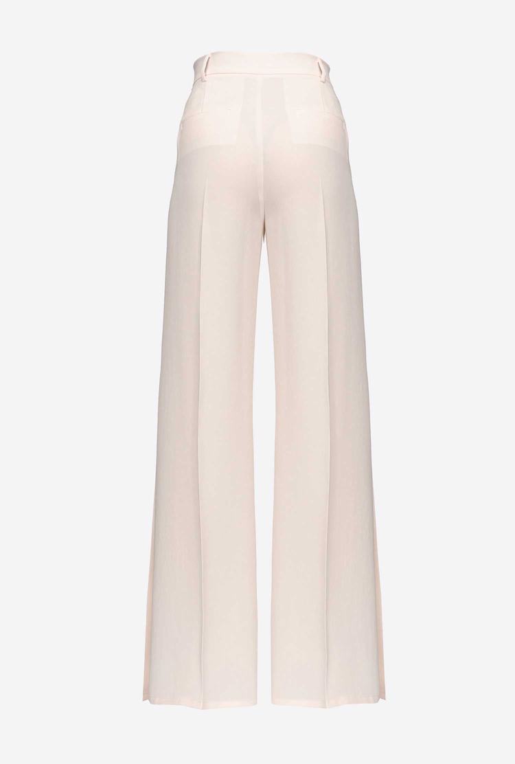 Women's Pinko Loose-fitting Flowing Crepe Pants White | Australia-07845169