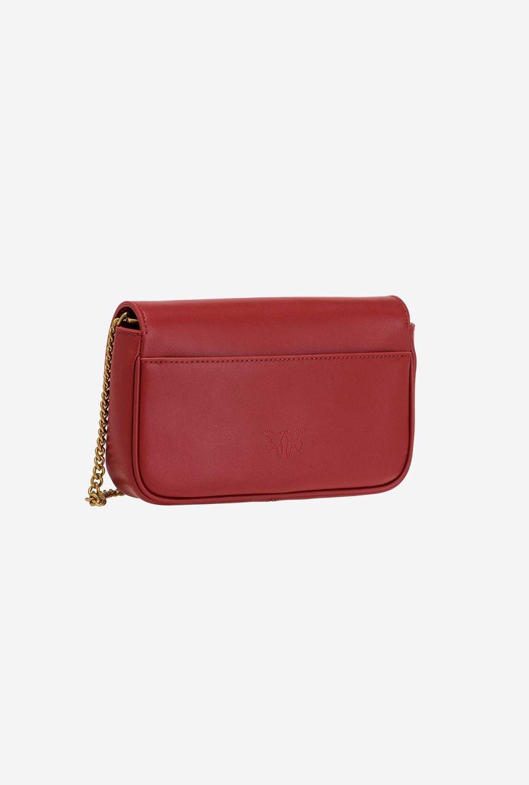 Women's Pinko Love Bag Pocket Simply Crossbody Bags Red Gold | Australia-78152039