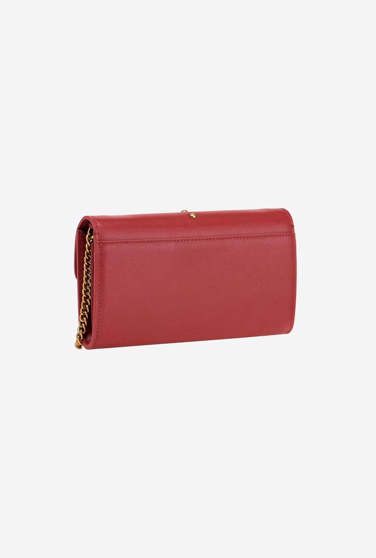 Women's Pinko Love Bag Simply Crossbody Bags Red Gold | Australia-79650819