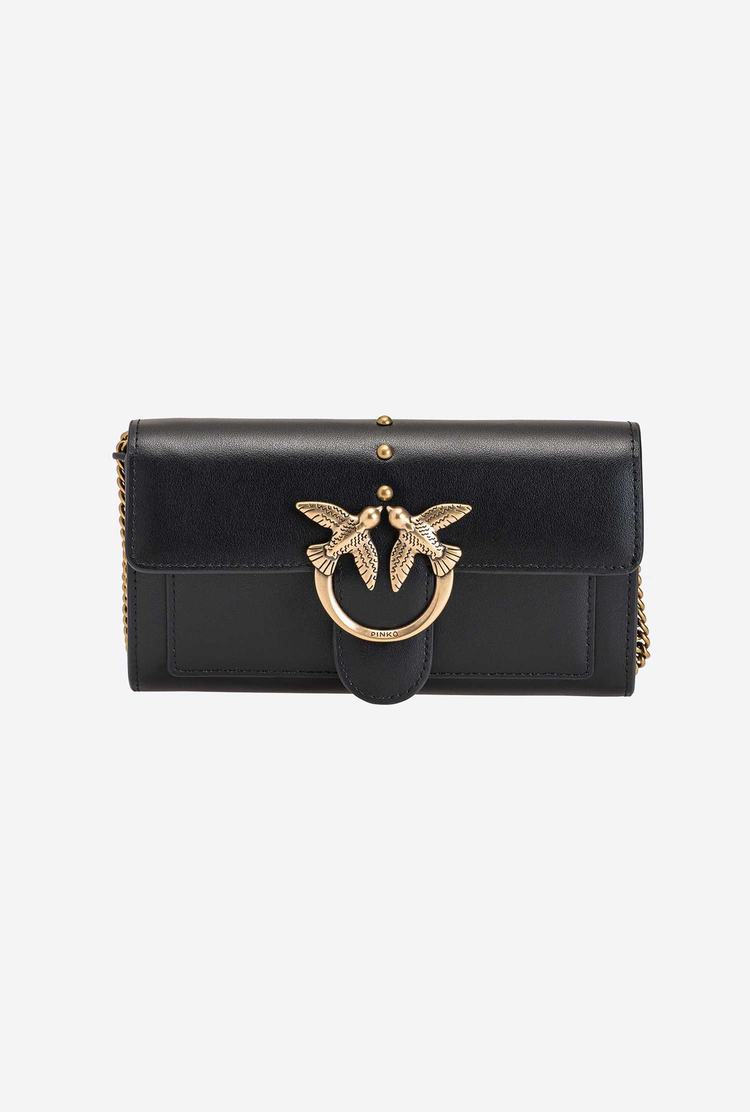 Women's Pinko Love Bag Simply Wallets Black Gold | Australia-20864959