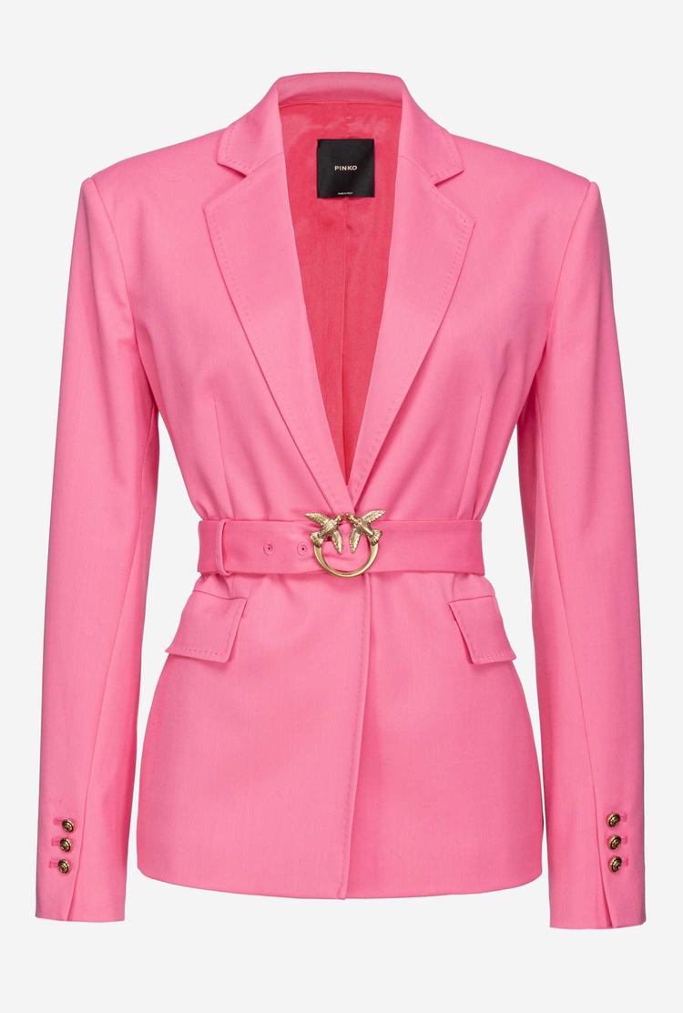 Women's Pinko Love Birds Blazers Pink | Australia-76981029