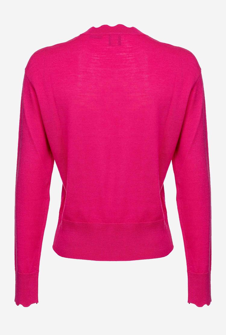 Women's Pinko Love Birds Embroidery Pullover Fuchsia | Australia-95614729