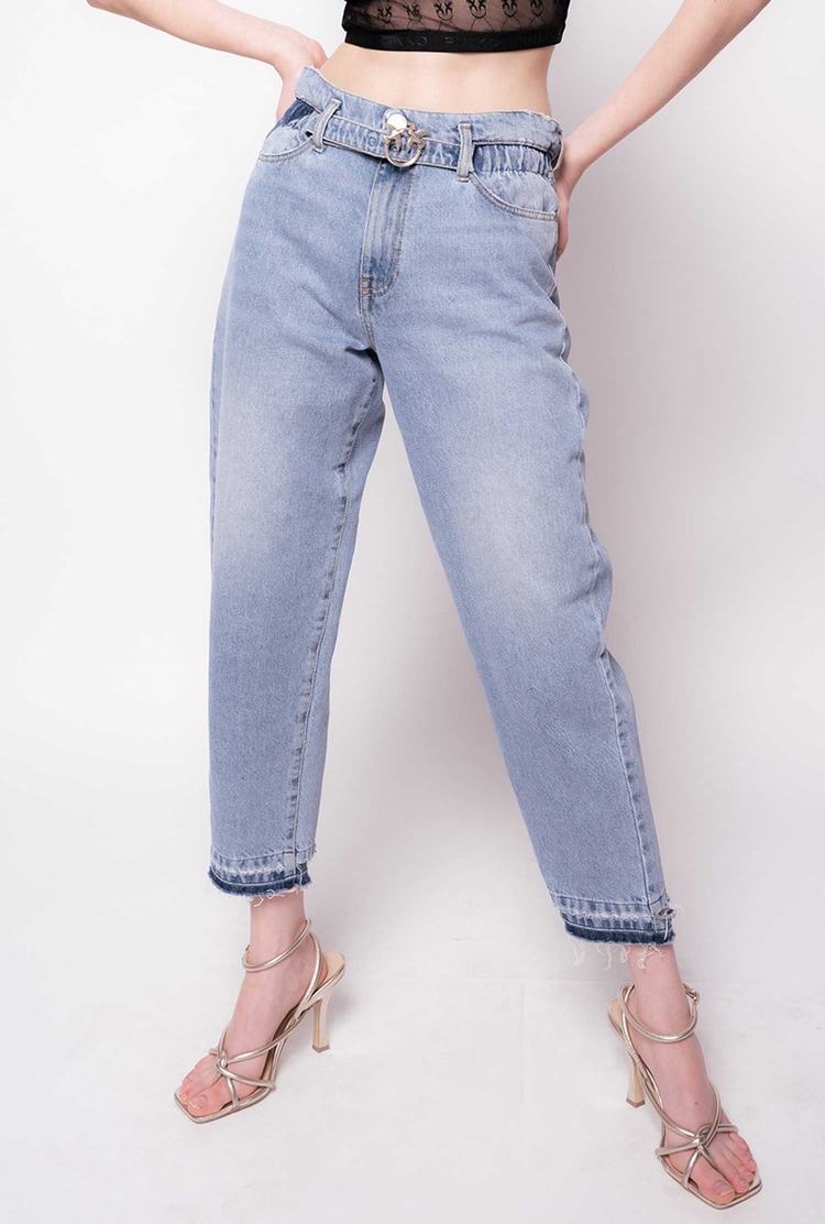 Women's Pinko Love Birds Jeans Grey Blue | Australia-87062419