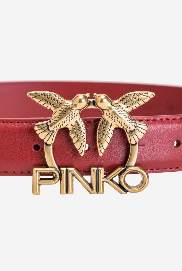 Women's Pinko Love Birds Logo Belts Red Gold | Australia-47561029