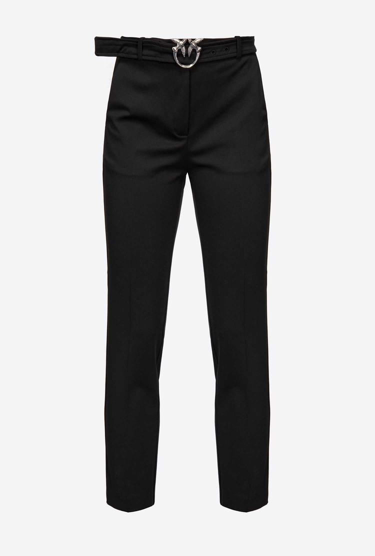 Women's Pinko Love Birds Pants Black | Australia-20754919