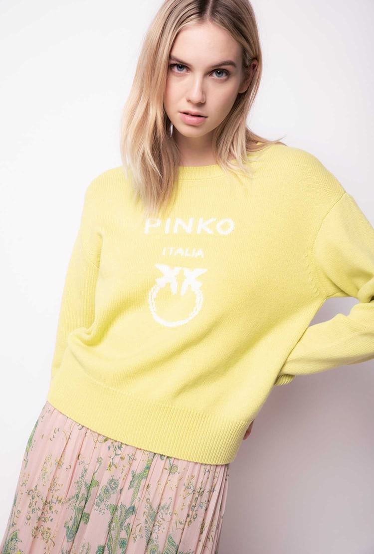 Women's Pinko Love Birds Pullover Green | Australia-14957289