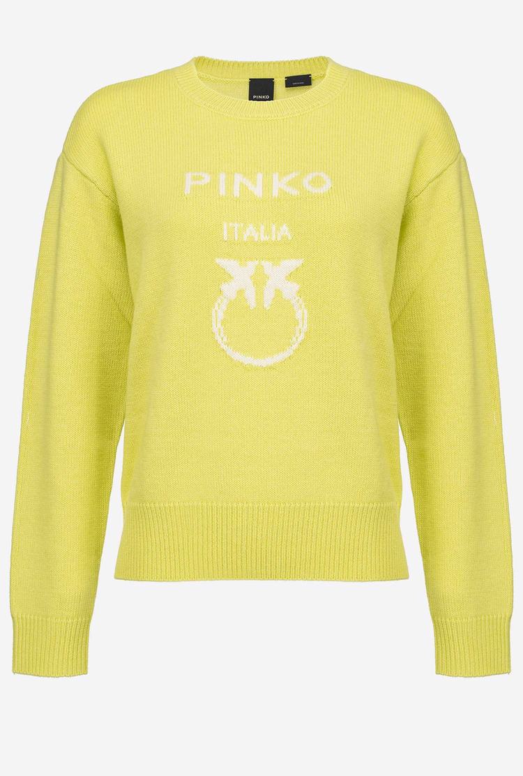 Women's Pinko Love Birds Pullover Green | Australia-14957289