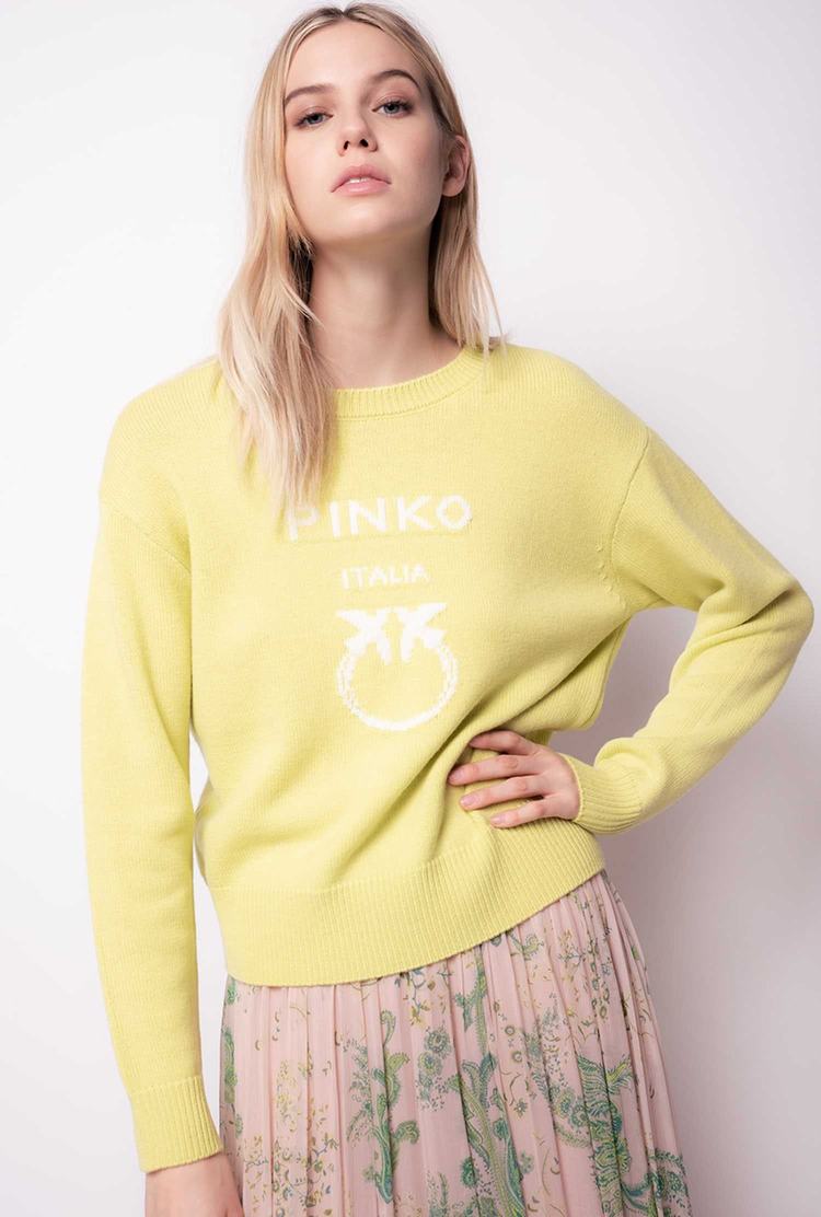 Women\'s Pinko Love Birds Pullover Green | Australia-14957289