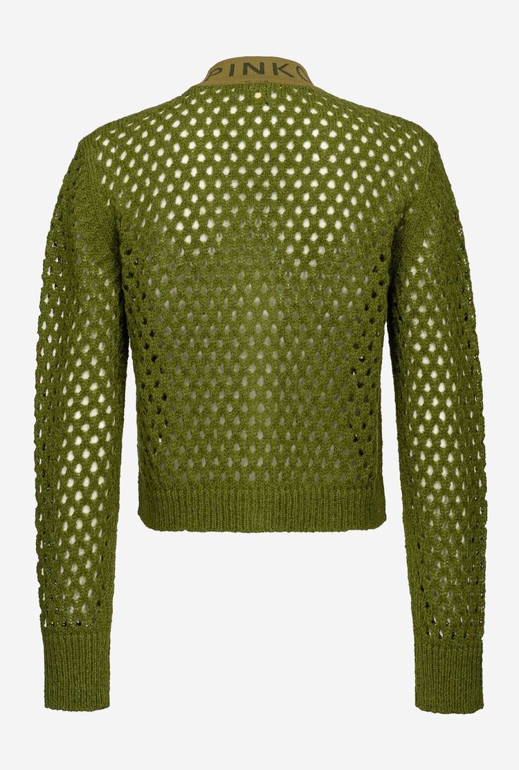 Women's Pinko Mesh-knit Cardigan Green | Australia-49726319