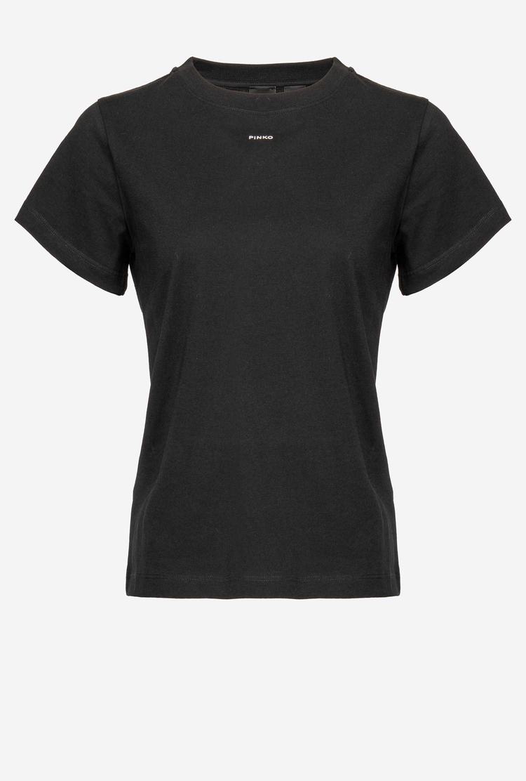 Women's Pinko Micro Logo T Shirts Black | Australia-91634289