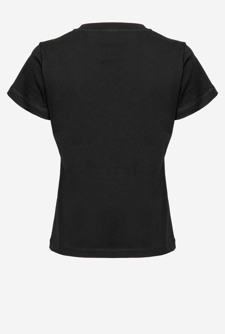 Women's Pinko Micro Logo T Shirts Black | Australia-91634289