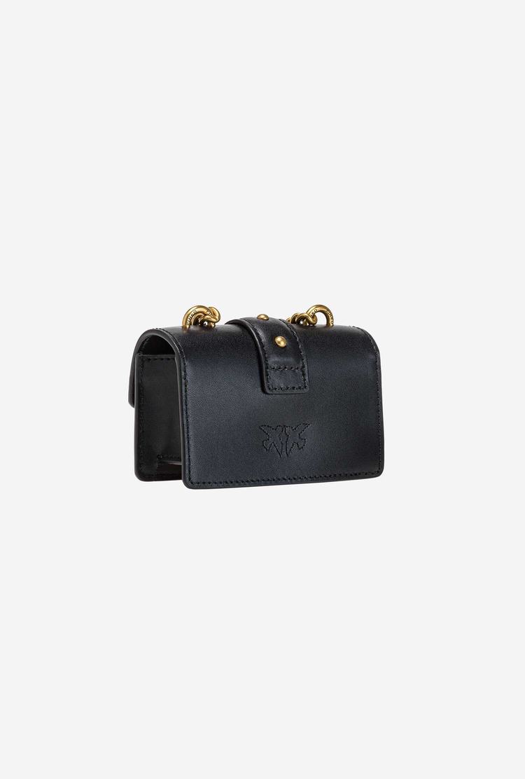 Women's Pinko Micro Love Bag Icon Simply Mini Bag Black Gold | Australia-04791529