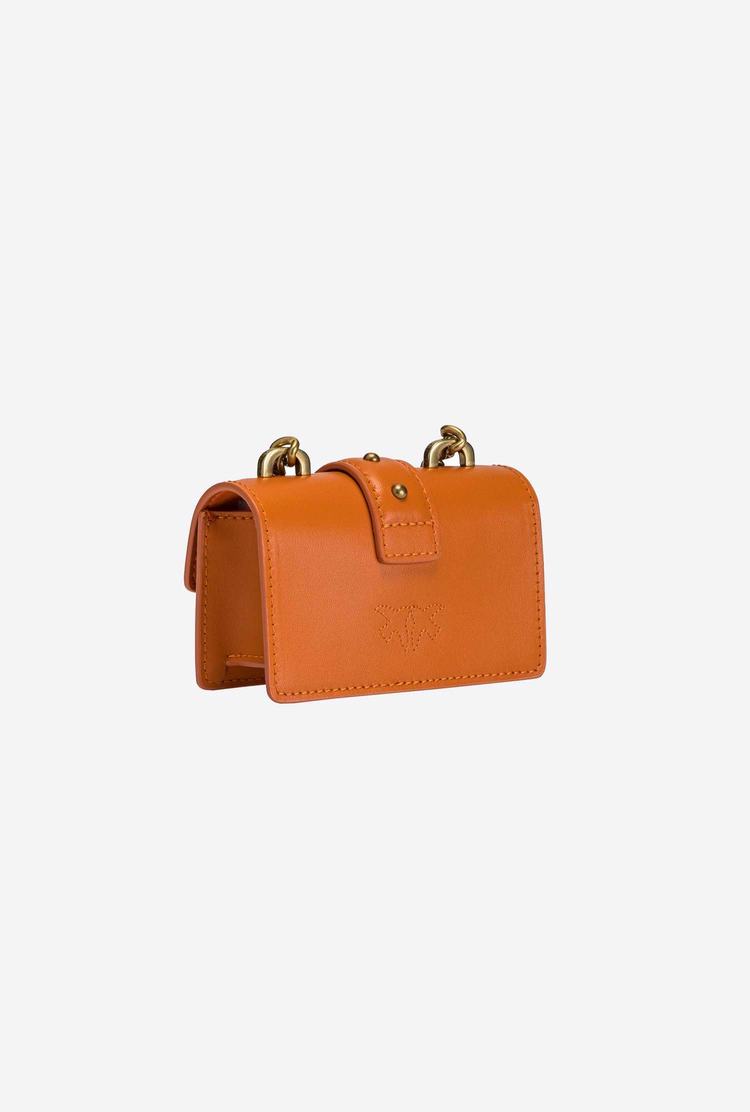 Women's Pinko Micro Love Bag Icon Simply Mini Bag Orange Gold | Australia-48705969