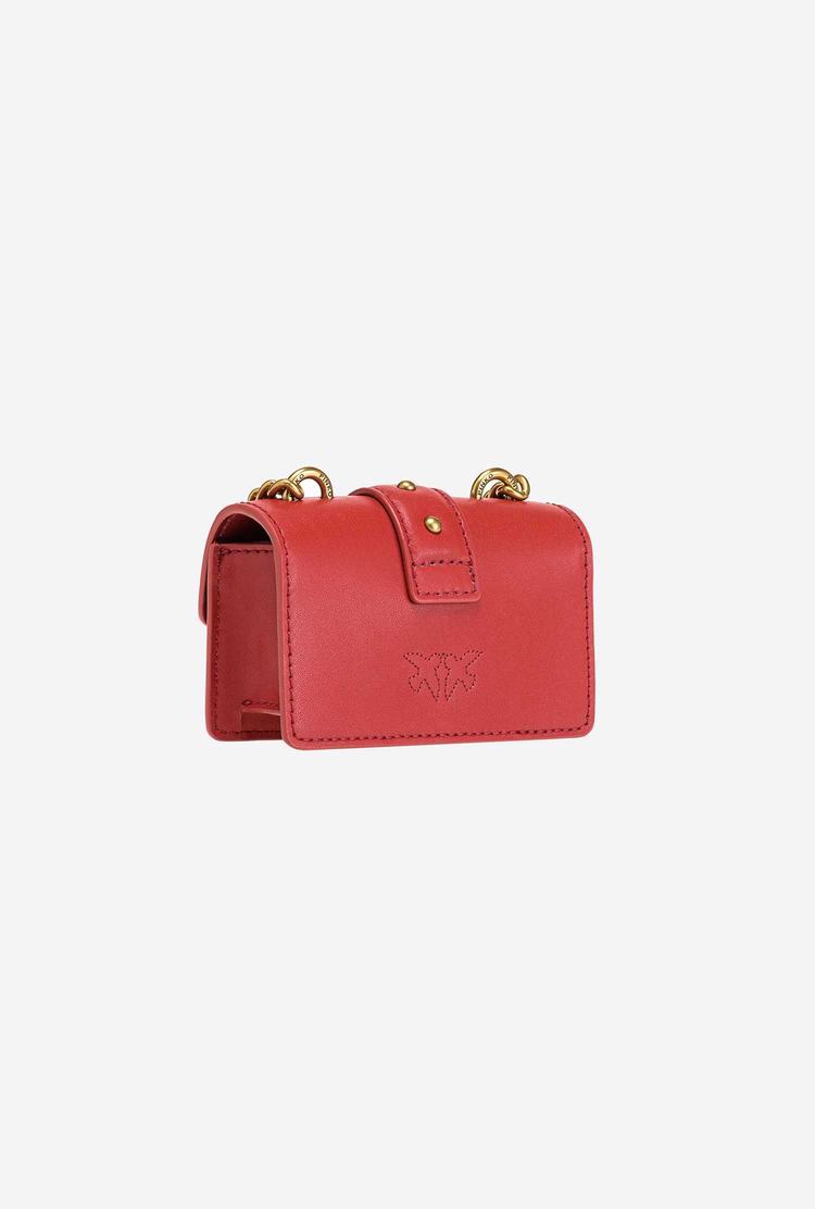 Women's Pinko Micro Love Bag Icon Simply Crossbody Bags Red Gold | Australia-96870139