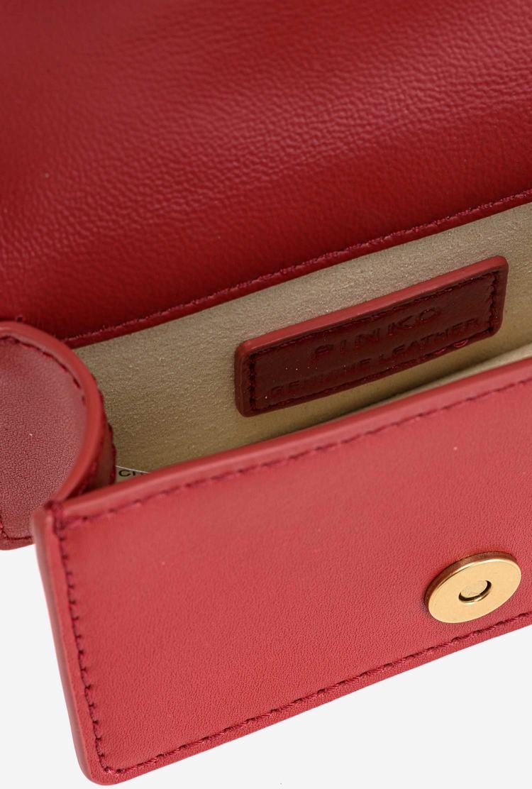 Women's Pinko Micro Love Bag Icon Simply Crossbody Bags Red Gold | Australia-96870139