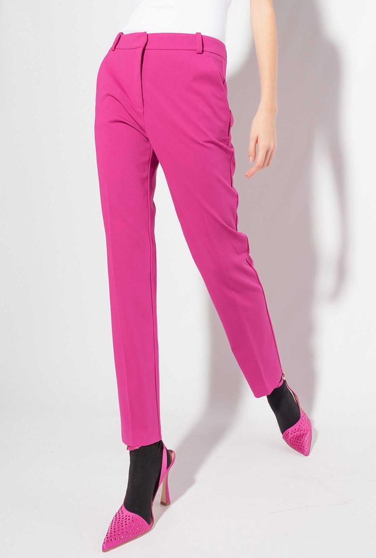 Women's Pinko Milano-knit Cigarette Pants Fuchsia | Australia-09851349