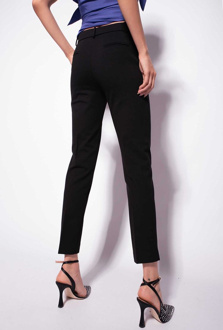 Women's Pinko Milano-knit Cigarette Pants Black | Australia-47698539