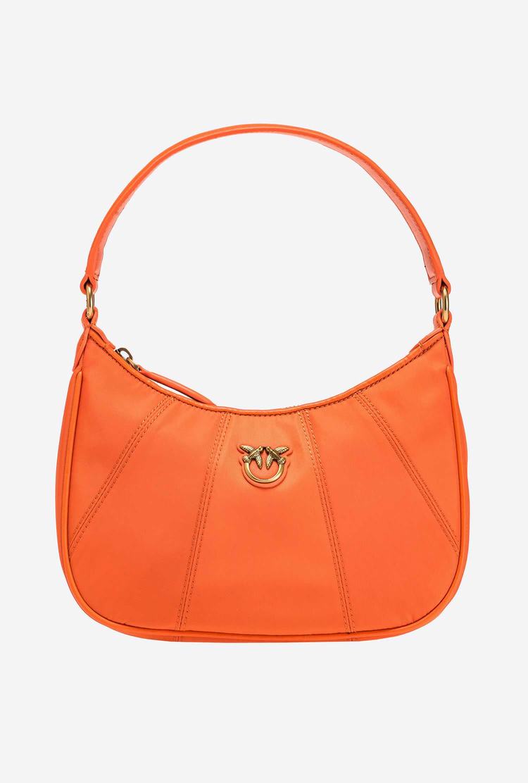 Women\'s Pinko Mini Half Moon Bag Recycled Shoulder Bags Orange Gold | Australia-57964039