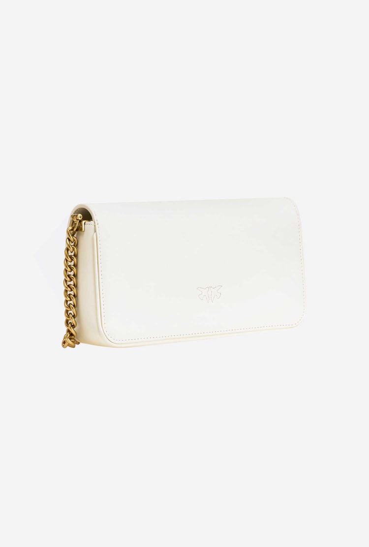 Women's Pinko Mini Love Bag Click Baguette Simply Crossbody Bags White Gold | Australia-09861729