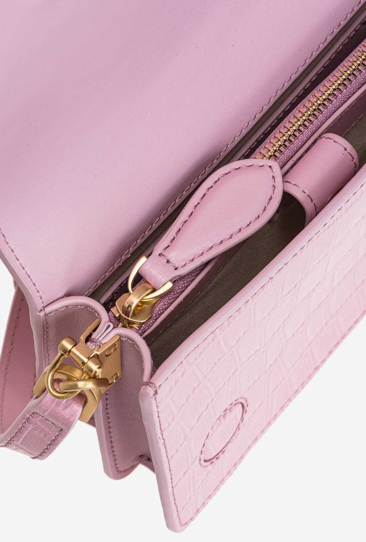 Women's Pinko Mini Love Bag Click Pure Shapes Crossbody Bags Pink Gold | Australia-89713629