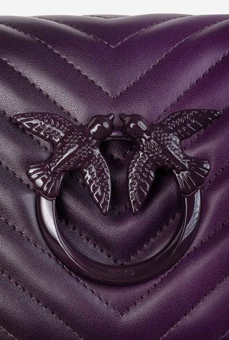 Women's Pinko Mini Love Bag Click Shaded Chevron Crossbody Bags Purple | Australia-54917029