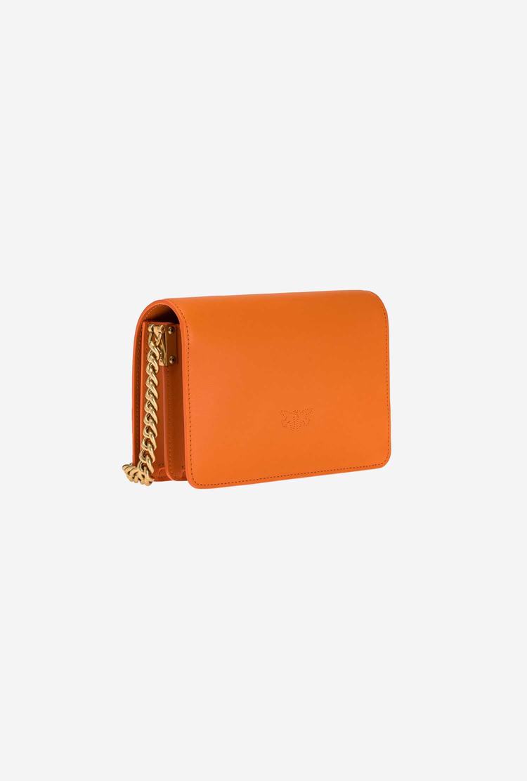 Women's Pinko Mini Love Bag Click Simply Crossbody Bags Orange Gold | Australia-20846139