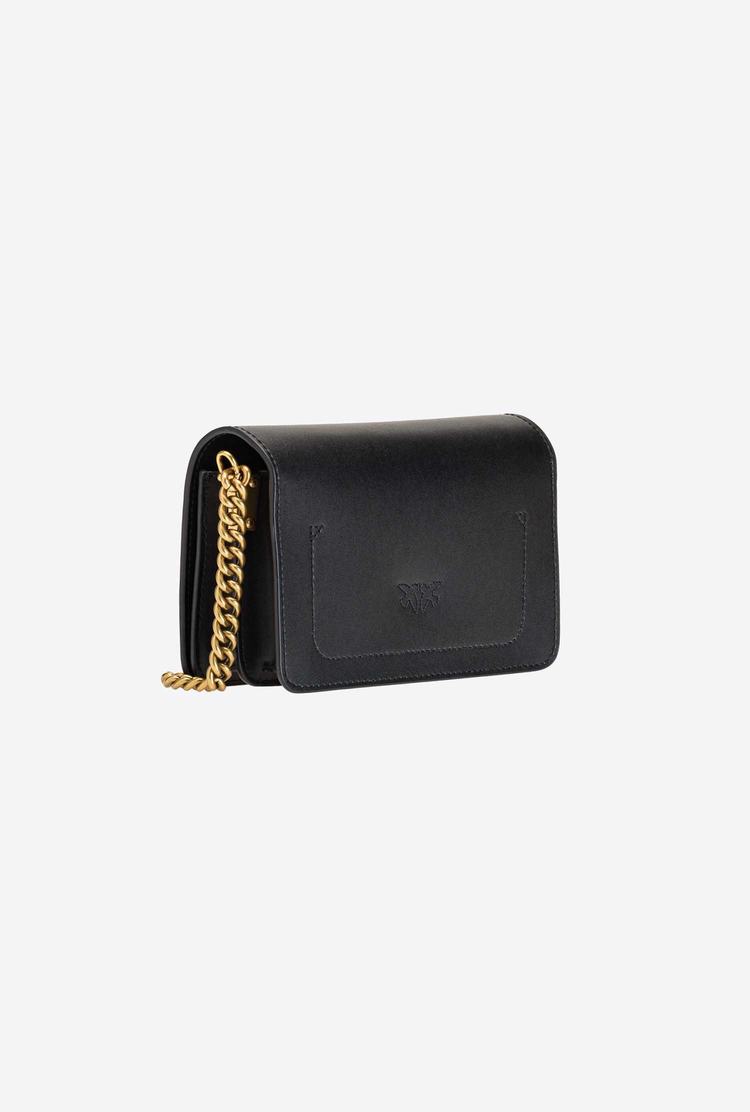 Women's Pinko Mini Love Bag Click Simply Crossbody Bags Black Gold | Australia-80726919