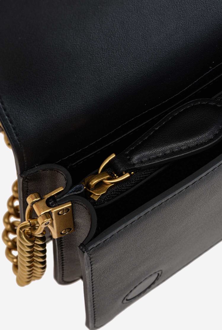 Women's Pinko Mini Love Bag Click Simply Crossbody Bags Black Gold | Australia-95280349