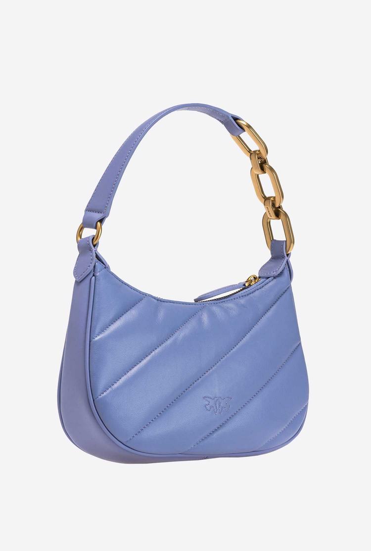 Women's Pinko Mini Love Bag Half Moon Maxi Quilt Shoulder Bags Lavender Gold | Australia-27031859