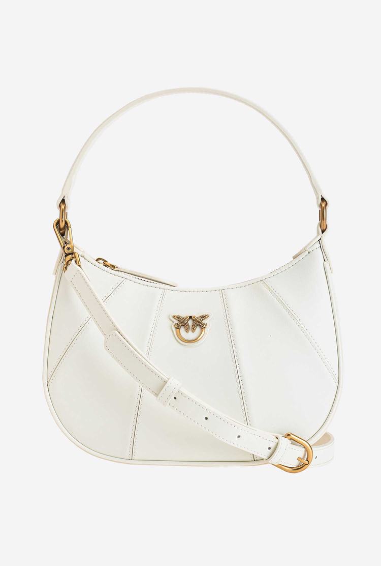 Women's Pinko Mini Love Bag Half Moon Simply Shoulder Bags White Gold | Australia-58612739