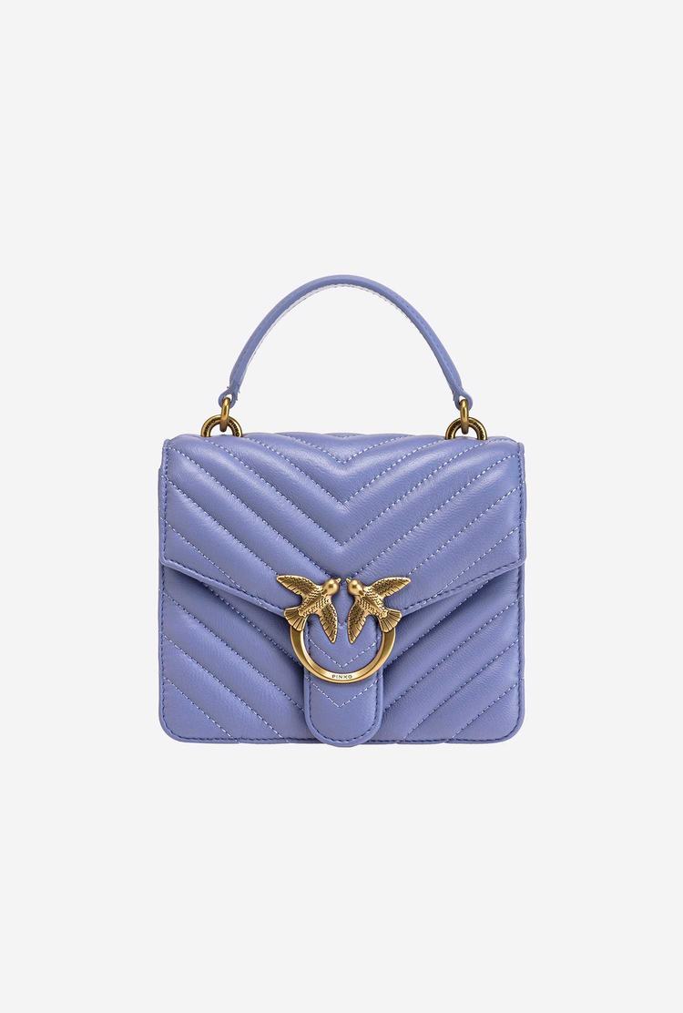 Women's Pinko Mini Love Bag Handle Chevron Handbag Lavender Gold | Australia-87964539