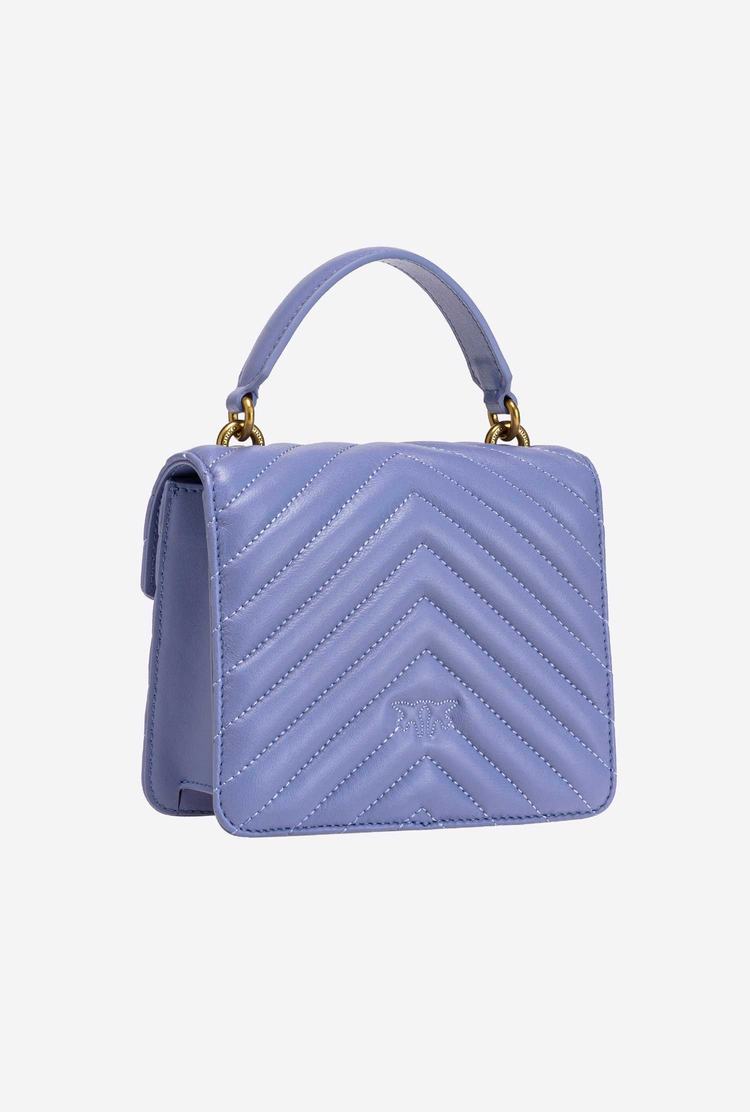 Women's Pinko Mini Love Bag Handle Chevron Handbag Lavender Gold | Australia-87964539