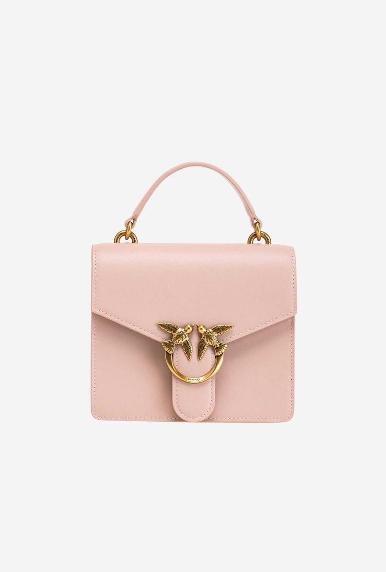 Women's Pinko Mini Love Bag Handle Simply Handbag Pink Gold | Australia-80376519