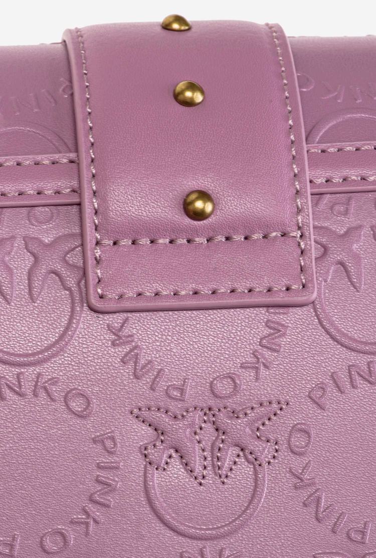 Women's Pinko Mini Love Bag Icon New Monogram Crossbody Bags Pink Gold | Australia-15708369