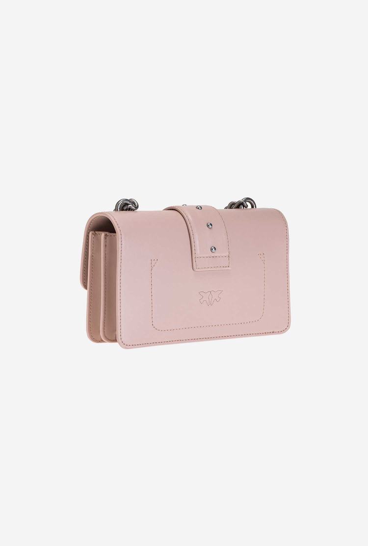 Women's Pinko Mini Love Bag Icon Simply Jewel Crossbody Bags Pink Silver | Australia-13250489