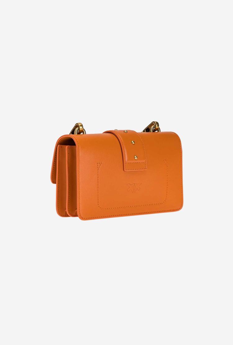 Women's Pinko Mini Love Bag Icon Simply Crossbody Bags Orange Gold | Australia-50236899