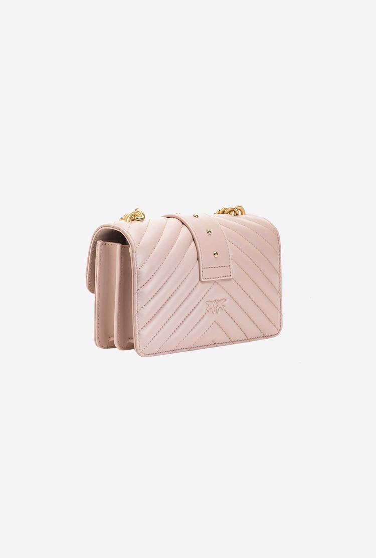 Women's Pinko Mini Love Bag Icon V Quilt Crossbody Bags Pink | Australia-96321849