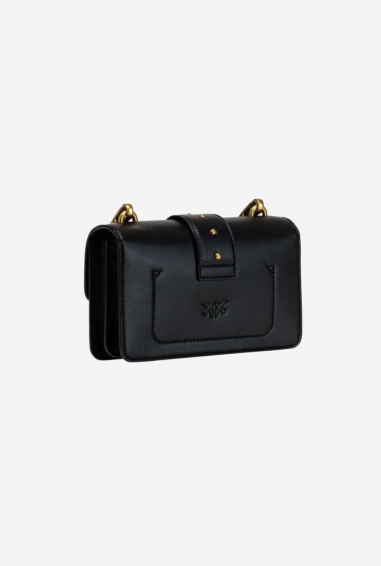 Women's Pinko Mini Love Bag Icon Vegan Recycled Crossbody Bags Black Gold | Australia-63824759