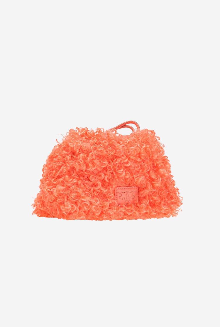 Women's Pinko Mini Pouch Bag Neon Curls Handbag Orange Gold | Australia-46719309