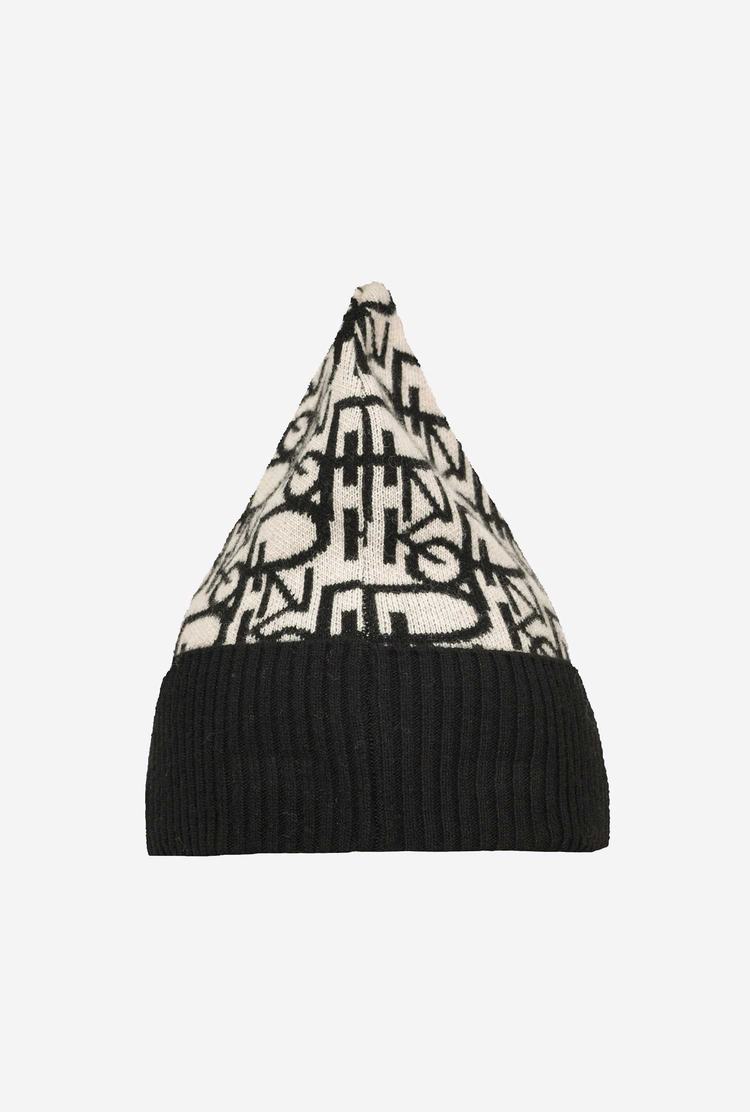 Women\'s Pinko Monogram Beanie Cream/Black | Australia-01839429